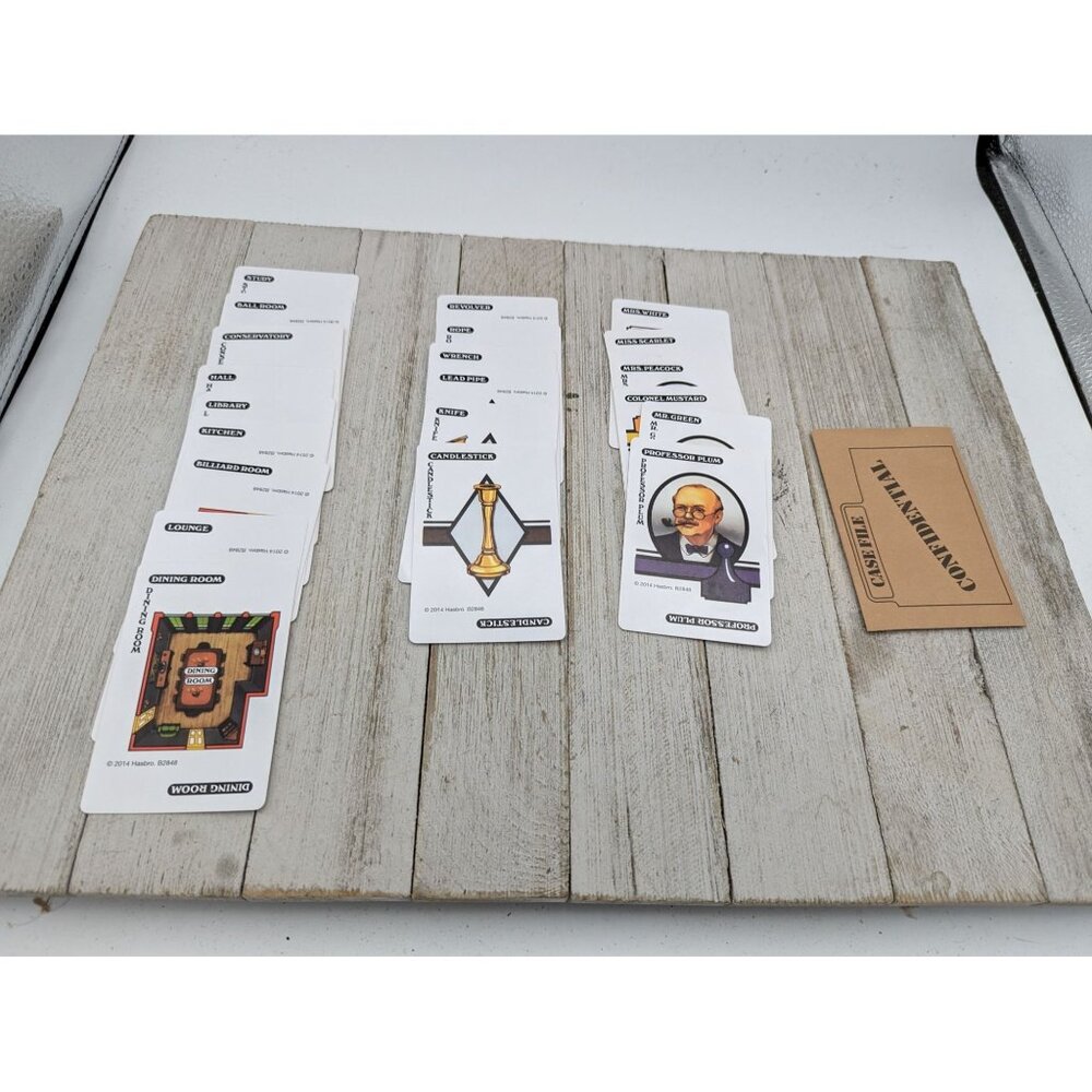 2014 Classic 1986 Clue Board Game Replacement Parts Cards Weapons Suspects Rooms
